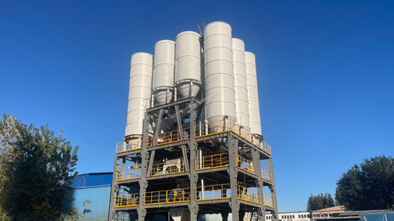 خط إنتاج من نوع البرج لمونة البناء والتجصيص في تانغشان